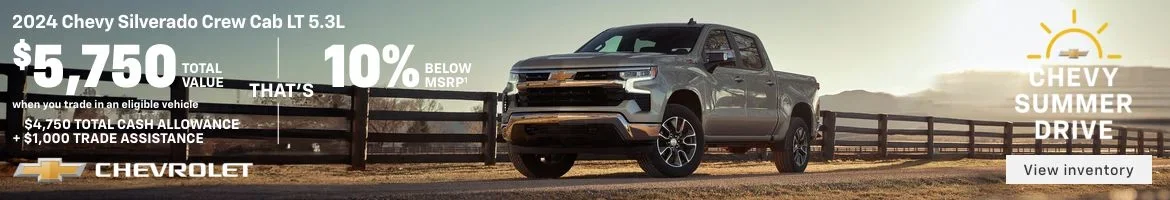2024 Chevy Silverado 1500 Crew Cab LT 5.3L. Accept all challenges. $5,750 total value